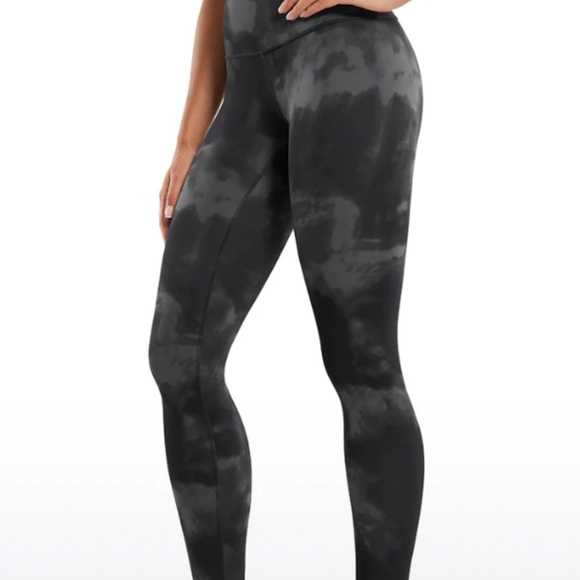 CRZ Yoga Butterluxe Origin 25" Leggings, Grey Tie Die Flowers, size M - Picture 1 of 6